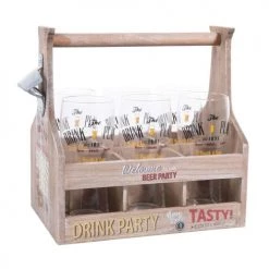 Maisons Du Monde Verres De Bar 6 Verres à Bière + Panier