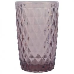 Sibo Homeconcept Verres à Eau Chope En Verre Pressé Rose 34 Cl - Lot De 6