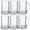 Wadiga Verres De Bar Chopes à Bière En Verre Avec Poignées 380ml - Lot De 6