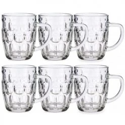 Wadiga Verres De Bar Chopes à Bière En Verre Avec Poignées 520ml - Lot De 6