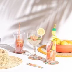 Maisons Du Monde Verres à Eau Chopes En Verre Motifs Arc-en-ciel Et Fruits (x6) Et Support Façon Paillotte -Verres Soldes Boutique chopes en verre motifs arc en ciel et fruits x6 et support facon paillotte 1000 0 29 215033 1