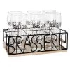 Maisons Du Monde Verres De Bar Chopes En Verre (x6) Et Support En Métal Et Pin