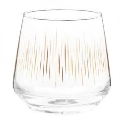 Verres Soldes Boutique -Verres Soldes Boutique coffret gobelets x6 en verre motifs stries dorees 1000 7 28 219460 2