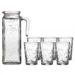 Wadiga Verres De Bar Coffret Jus De Fruit 6 Verres + 1 Carafe En Verre