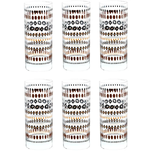 Maisons Du Monde Verres à Eau Coffret Verres (x6) Et Support Paillote En Bois Beige Et Métal Noir 2 Maisons Du Monde Verres à Eau Coffret Verres (x6) Et Support Paillote En Bois Beige Et Métal Noir – Image 2