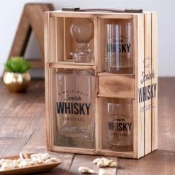 Maisons Du Monde Verres De Bar Coffret Whisky En Pin 2 Verres Et Carafe -Verres Soldes Boutique coffret whisky en pin 2 verres et carafe 1000 8 9 207510 4