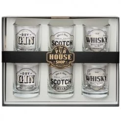 Maisons Du Monde Verres De Bar Composition Verres (x6) Et Boîte En Carton Noir Et Doré