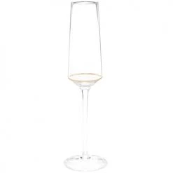 Maisons Du Monde Flutes Et Coupes De Champagne Flûte à Champagne En Verre Avec Liseré Doré - Lot De 6