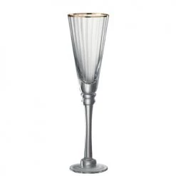 Wadiga Flutes Et Coupes De Champagne Flûte à Champagne En Verre Transparent Et Liseré Doré 30cl
