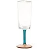 Maisons Du Monde Verres à Eau Flûte En Verre Transparent, Orange Et Bleu - Lot De 6