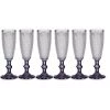 Wadiga Flutes Et Coupes De Champagne Flûtes à Champagne Pieds Anthracite 18cl - Lot De 6