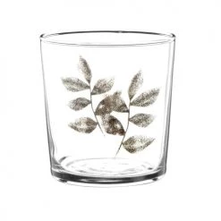 Maisons Du Monde Verres à Eau Gobelet En Verre Avec Motif Feuille Brun - Lot De 6