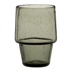 Maisons Du Monde Verres à Eau Gobelet En Verre Bullé Teinté Gris - Lot De 4