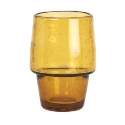 Maisons Du Monde Verres à Eau Gobelet En Verre Bullé Teinté Marron - Lot De 4