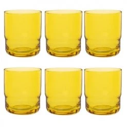 Maisons Du Monde Verres à Eau Gobelet En Verre Jaune - Lot De 6