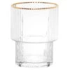 Maisons Du Monde Verres à Eau Gobelet En Verre Strié Avec Bordure Dorée - Lot De 6