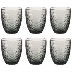 Maisons Du Monde Vaisselle De Noël Gobelet En Verre Teinté Gris - Lot De 6