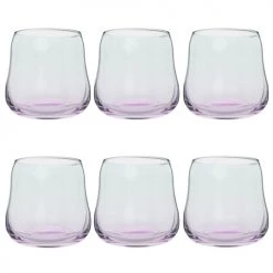 Maisons Du Monde Verres à Eau Gobelet En Verre Tie And Dye Rose - Lot De 6