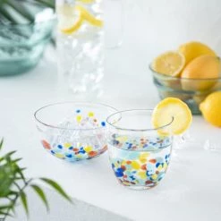 Maisons Du Monde Verres à Eau Gobelet En Verre Transparent Et Motifs à Pois Multicolores - Lot De 6 -Verres Soldes Boutique gobelet en verre transparent et motifs a pois multicolores 1000 12 27 215113 2