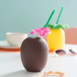 Maisons Du Monde Verres à Eau Gobelet Noix De Coco Avec Paille - Lot De 2 -Verres Soldes Boutique gobelet noix de coco avec paille 1000 0 25 192848 3