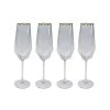 Kare Design Flutes Et Coupes De Champagne Lot De 4 - Flûte à Champagne En Verre Bord Doré