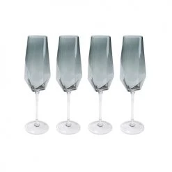 Kare Design Flutes Et Coupes De Champagne Lot De 4 - Flûte à Champagne En Verre Fumé