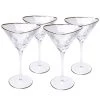 Kare Design Verres De Bar Lot De 4 - Verre à Cocktail En Verre Bord Doré