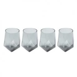 Kare Design Verres à Eau Lot De 4 - Verre à Eau En Verre Fumé