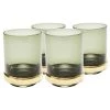 Kare Design Verres à Eau Lot De 4 - Verre à Eau En Verre Fumé Vert