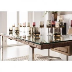 Kare Design Verres à Eau Lot De 4 - Verre à Eau En Verre Fumé Vert -Verres Soldes Boutique lot de 4 verre a eau en verre fume vert 3