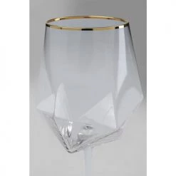 Kare Design Verres à Vin Lot De 4 - Verre à Vin En Verre Bord Doré -Verres Soldes Boutique lot de 4 verre a vin en verre bord dore 3