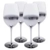 Kare Design Verres à Vin Lot De 4 - Verre à Vin En Verre Transparent Et Argenté