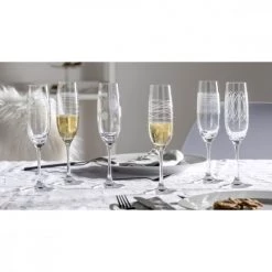 Leonardo Flutes Et Coupes De Champagne Lot De 6 Coupes à Champagne Gravées 630ml Verre Transparent -Verres Soldes Boutique lot de 6 coupes a champagne gravees 630ml verre transparent 2