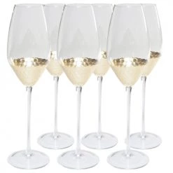Kare Design Flutes Et Coupes De Champagne Lot De 6 - Flûtes à Champagne En Verre Fond Doré