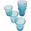 Kare Design Verres à Eau Lot De 6 - Verre à Eau En Verre Bleu à Bulles