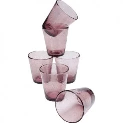 Kare Design Verres à Eau Lot De 6 - Verre à Eau En Verre Rose à Bulles -Verres Soldes Boutique lot de 6 verre a eau en verre rose a bulles 2