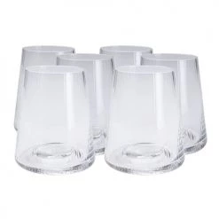 Kare Design Verres à Eau Lot De 6 - Verre à Eau En Verre Transparent Texturé