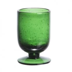 Table Passion Verres à Vin Lot De 6 - Verre à Pied Bullé 25 Cl Vert
