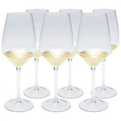 Kare Design Verres à Vin Lot De 6 - Verre à Vin Blanc En Verre Fond Doré