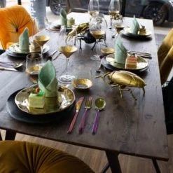 Kare Design Verres à Vin Lot De 6 - Verre à Vin Blanc En Verre Fond Doré -Verres Soldes Boutique lot de 6 verre a vin blanc en verre fond dore 3