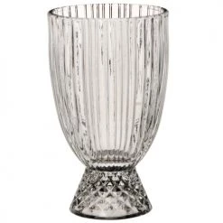 Maisons Du Monde Verres à Eau Petit Verre à Pied Diamant En Verre Gris Fumé - Lot De 4