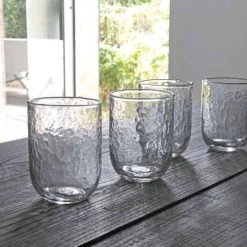 Maison Tilleul Verres à Eau Set 4 Verres Gobelet Verre Pommelé Transparent -Verres Soldes Boutique set 4 verres gobelet verre pommele transparent 4
