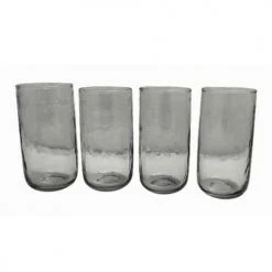 Maison Tilleul Verres à Eau Set 4 Verres Hauts Verre Pommelé Transparent