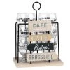 Maisons Du Monde Verres De Bar Support En Métal Pancartes Avec 6 Verres Imprimés