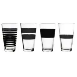 Salt&Pepper Verres à Eau Verre 32,5cl 4 Pièces Noir
