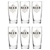 Maisons Du Monde Verres De Bar Verre à Bière En Verre Imprimé Noir Et Doré - Lot De 6