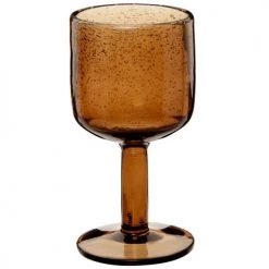 Maisons Du Monde Verres à Vin Verre à Pied En Verre Bullé Marron - Lot De 6