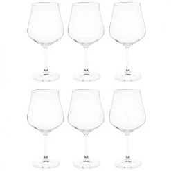 Maisons Du Monde Verres à Vin Verre à Pied En Verre H22 - Lot De 6