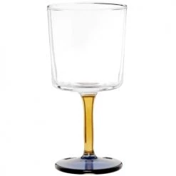 Maisons Du Monde Verres à Eau Verre à Pied En Verre Transparent, Orange Et Bleu - Lot De 6