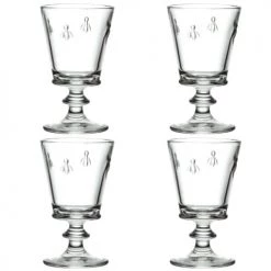 La Rochère Verres à Vin Verre à Pied Mécanique En Verre Transparent- Set De 4